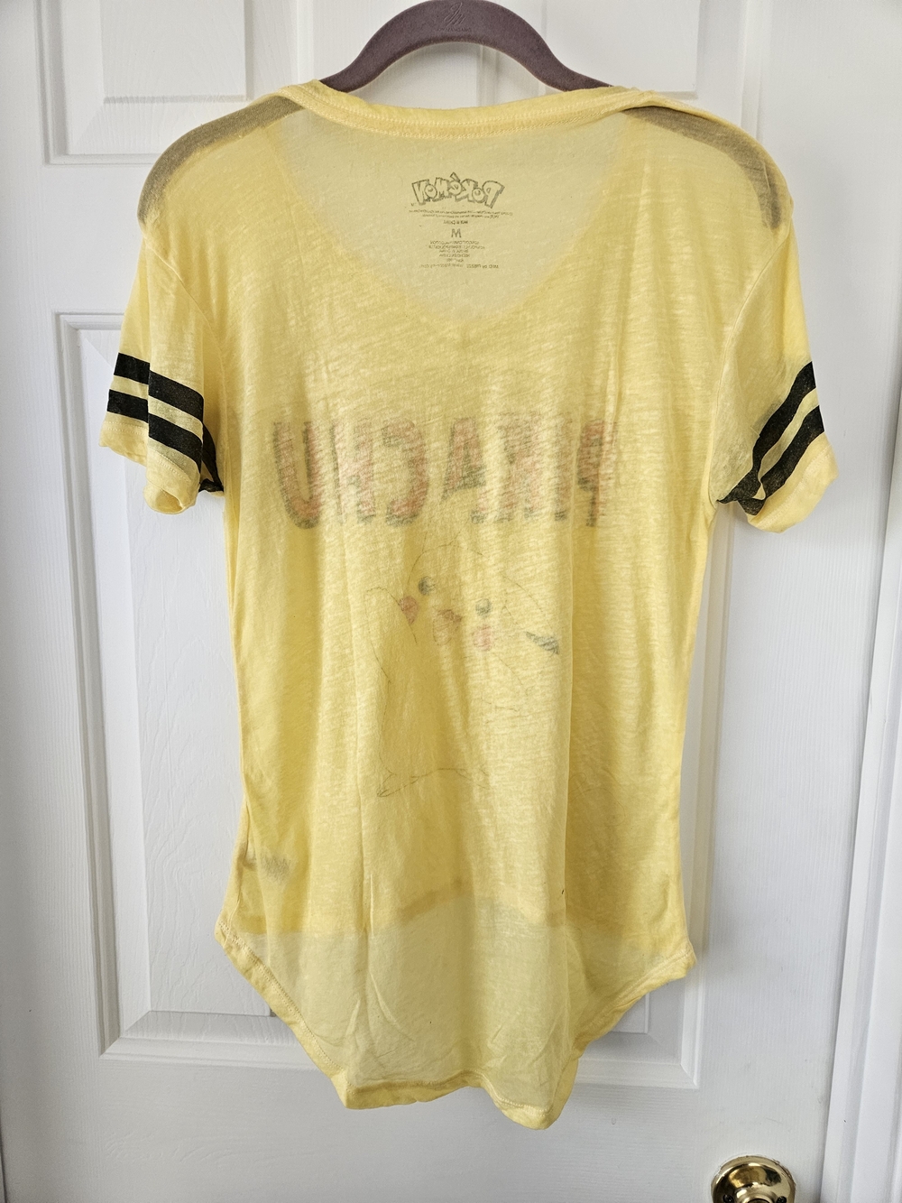 Pikachu Pokemon Light Yellow Logo Tee - Picture 4 of 4